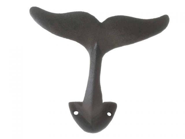 Wholesale Cast Iron Decorative Whale Tail Hook 5in - Cast Iron Decor