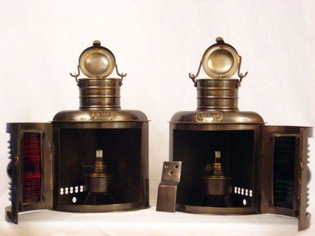 Antique Brass Port And Starboard Oil Lantern 12 Nautic  