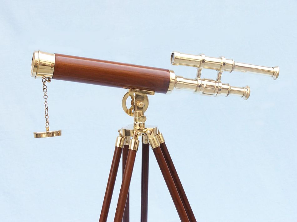 Buy Brass Telescope on Stand 28in - Wood - Model Ships