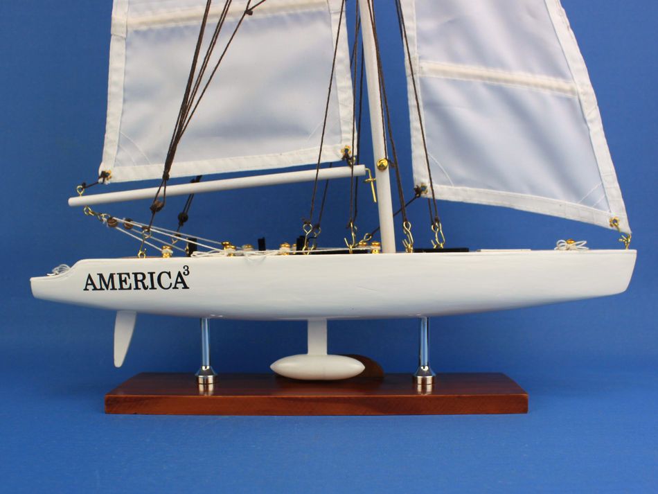 buy wooden america 3 model sailboat decoration 23in