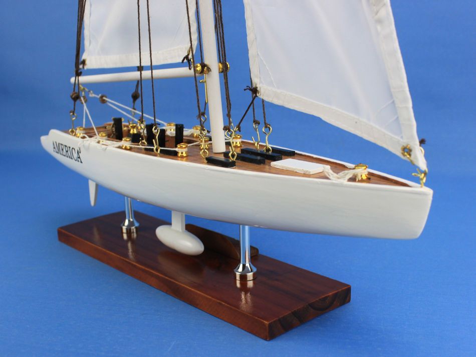Buy Wooden America 3 Model Sailboat Decoration 23in ...