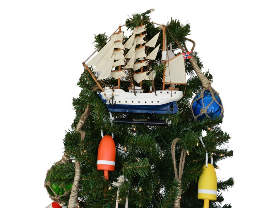 Buy Wooden Christian Radich Model Ship Christmas Tree Topper Decoration ...