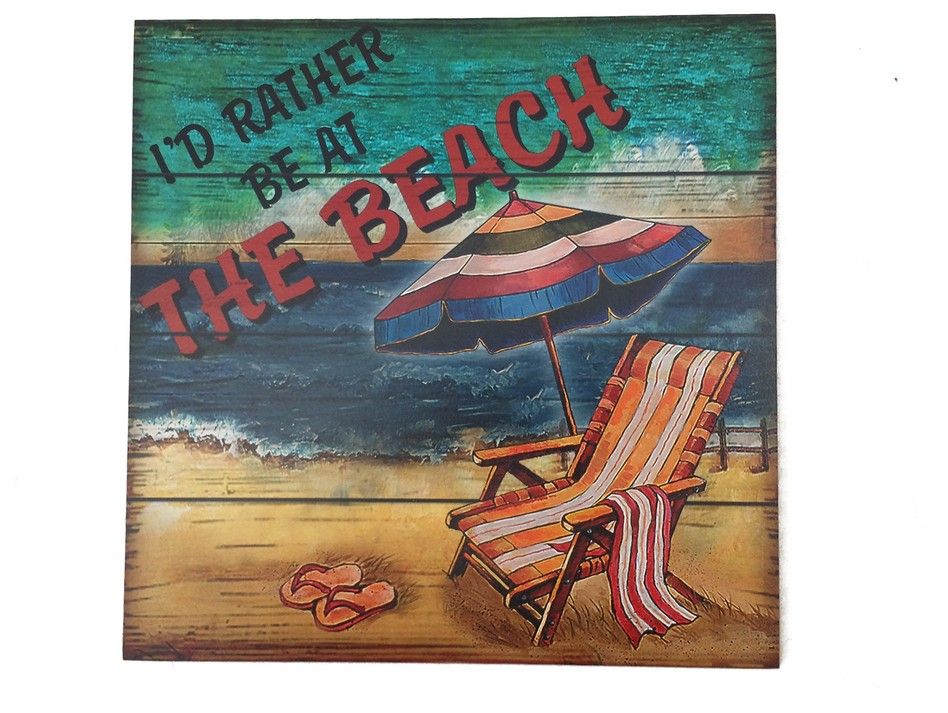 Wholesale Wooden I D Rather Be At The Beach Sign 12in Beach Decor