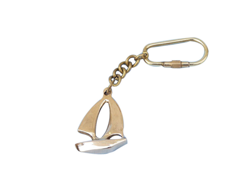 Buy Solid Brass Yacht Key Chain 5in - Nautical Decor