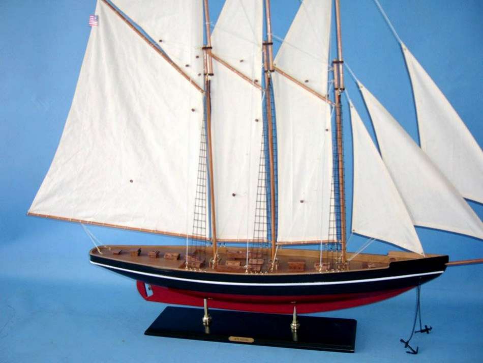 Buy Wooden Atlantic Model Sailboat Decoration 50in - Model ...