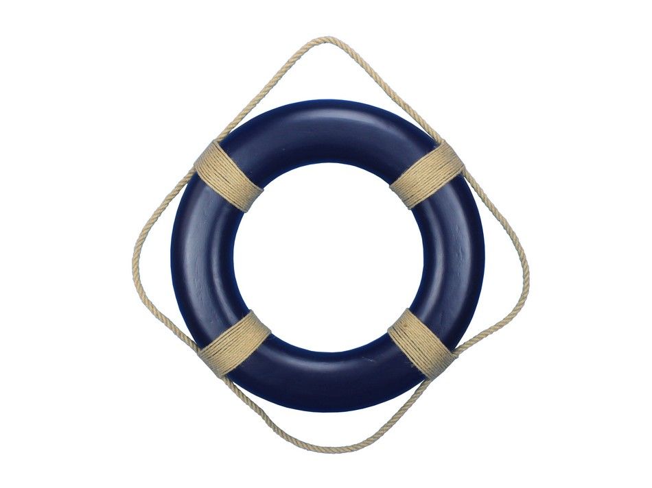 Buy Blue Painted Decorative Life Ring with Rope Bands 20in Beach Decor