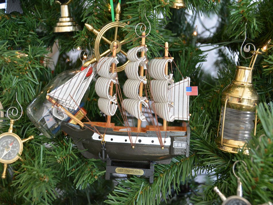 Buy Wooden USS Constitution Model Ship Christmas  Tree 