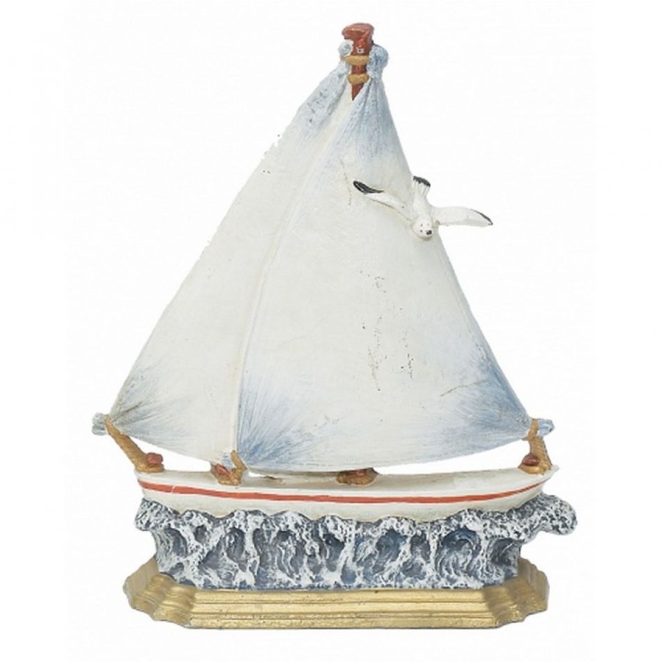white ceramic sailboat